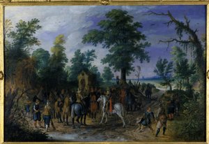 Cavalerie en Infanterie voor een Kapel, voor 1610